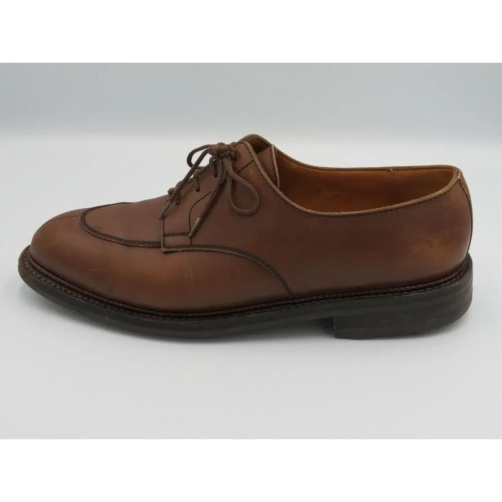 vintage J.M. Weston Brown Split Toe Derby Mens 9D French Leather Old Money